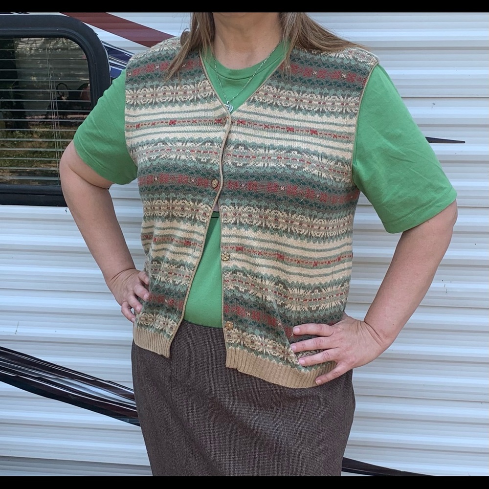 Woolrich Fair Isle Button Front Sweater Vest